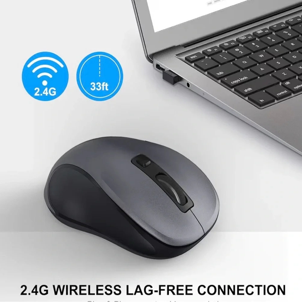 USB Wireless Black Computer Mouse